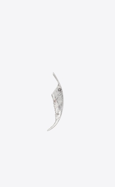 ANIMALIER Feather-shaped brooch in metal